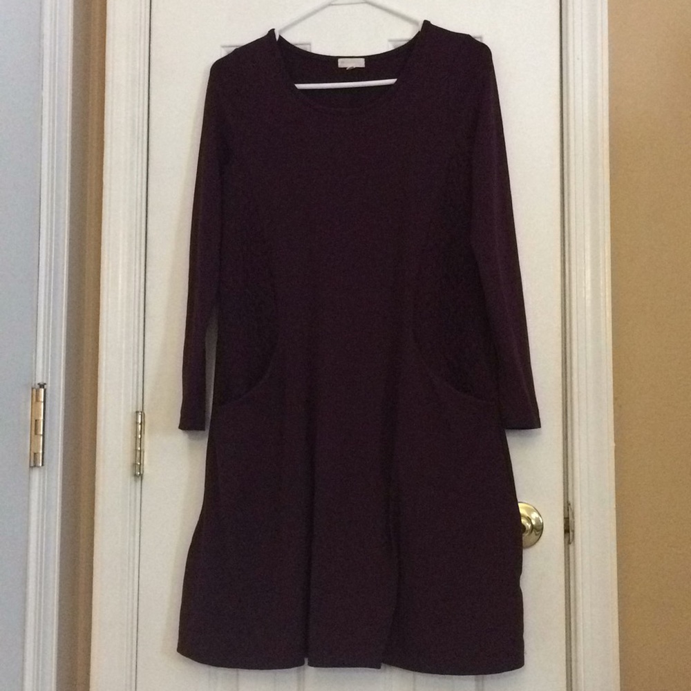 Plum dress with pockets